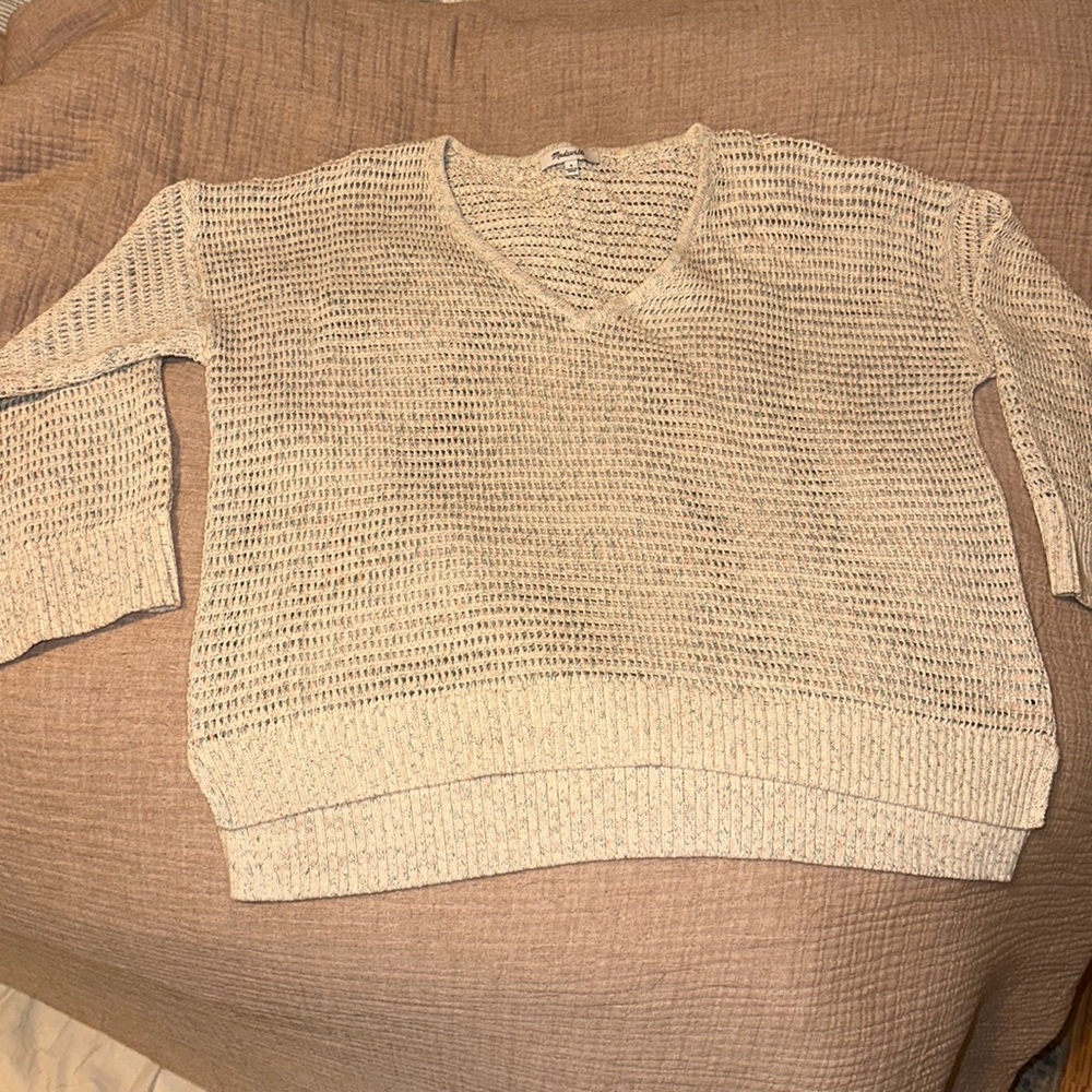 Tan Madewell light-weight sweater. Size S